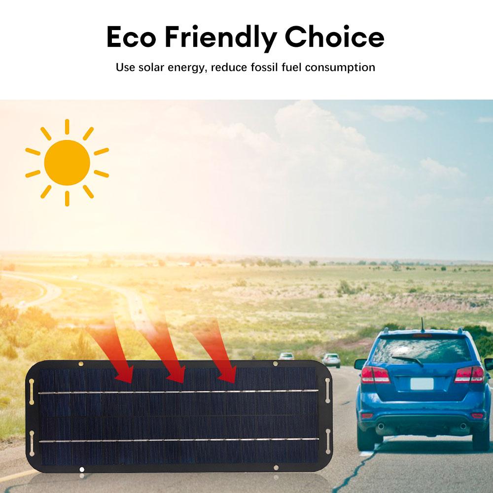 Solcellepanel 6W 5V Polysilisium Bærbar Solcelle IP65 Vanntett DIY Solcellepanelsett Høy Effektivitet med 4 Sugekopper