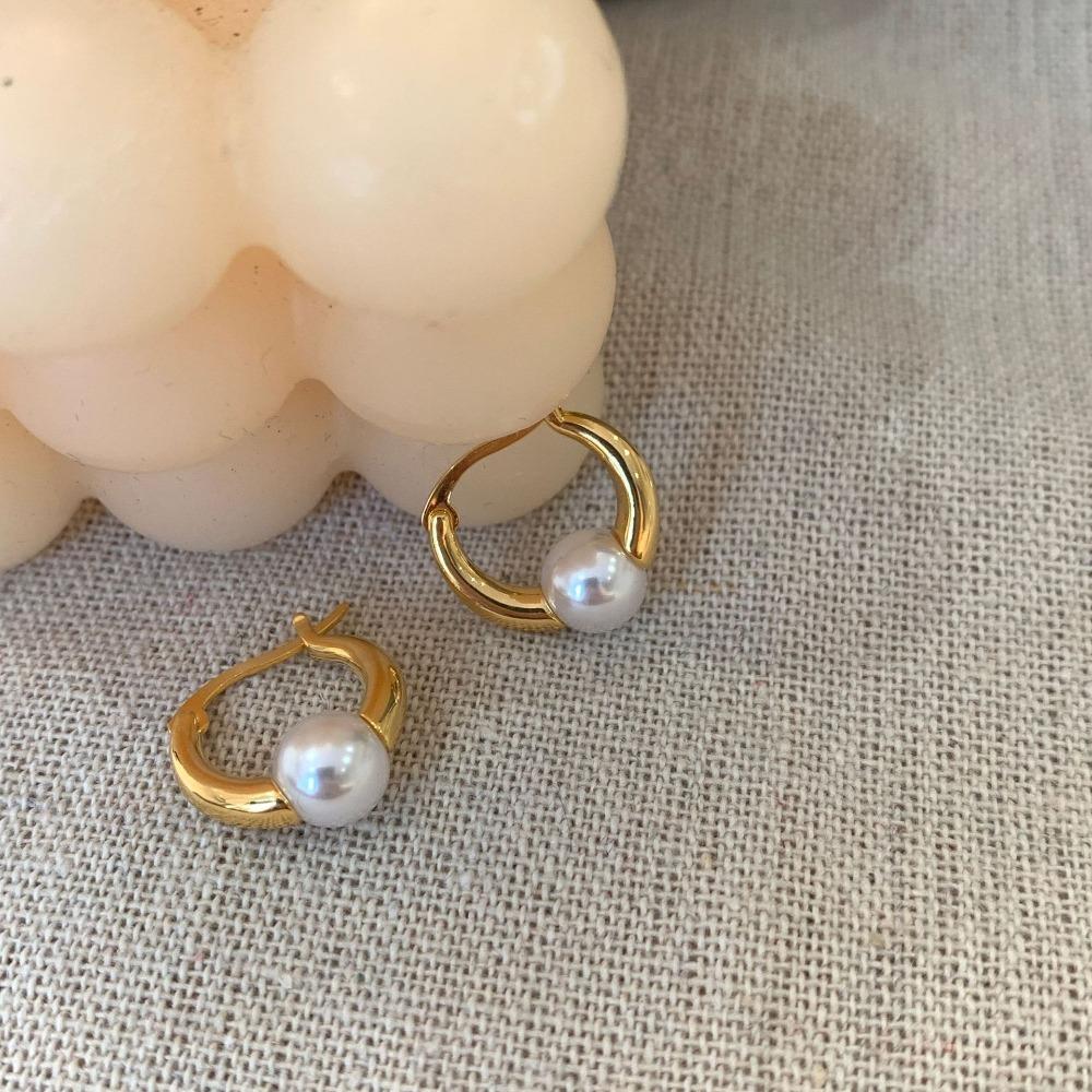 Französische Retro-Temperament-Perlenohrringe Leichter Luxus High-End Stecker Nischenatmosphäre Vielseitige Ohrringe