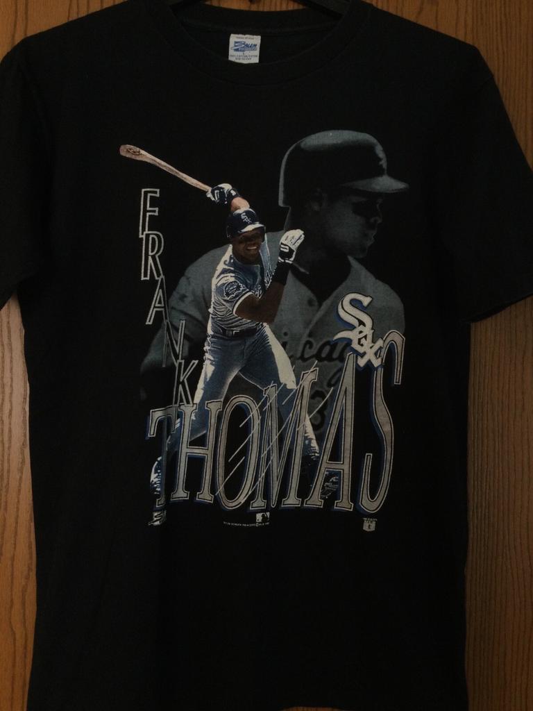 Frank Thomas - Chicago White Sox - 1992 Black Shirt - L - Salem Sportswear
