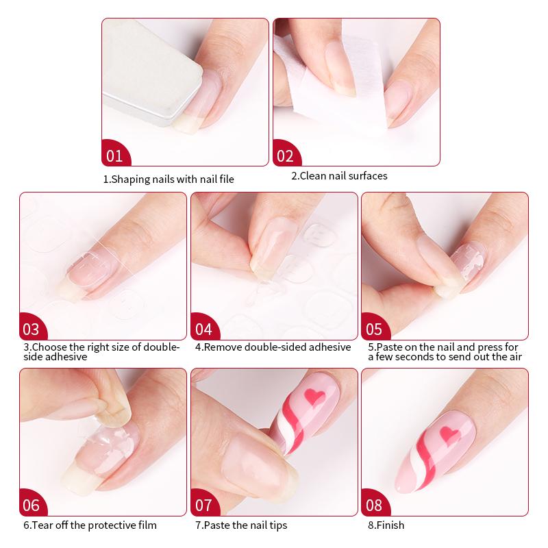 1Bag Gel Nails Extension System False Nail Full Cover Sculpted Clear Matte Fake Nail Tips Quick Building Nail Manicures Tool