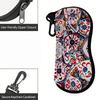2D-Bohemian Floral Pattern Protective Sunglasses Case, Vintage Mandala Print Eyeglasses Storage Pouch, Zipper Travel Eyewear Bag for Women Gift