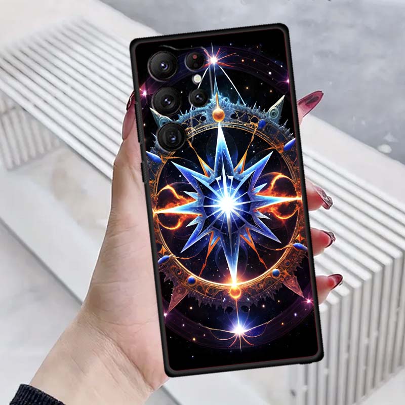 Cosmic Starry Sky Pattern Phone Case For Samsung Galaxy S26 S25 S24 S23 S22 S21 S20 Ultra Plus FE 5G Black Soft TPU