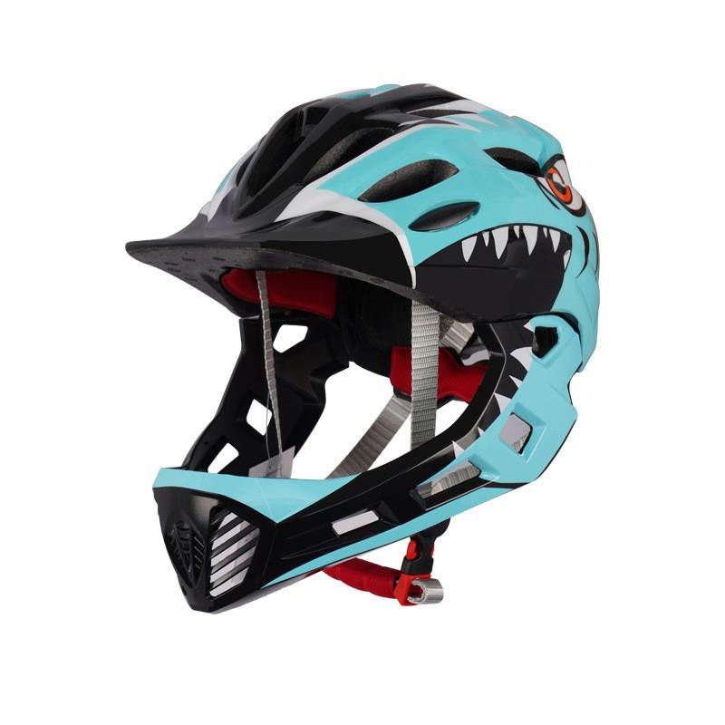 Kinder Vollgesichts-Skatehelm mit abnehmbarem Kinnschutz Cartoon-Monster-Design Rollschuhfahren Radfahren Sicherheitsausrüstung