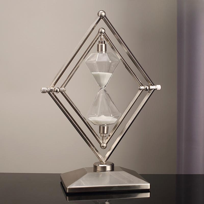 Modern Light Luxury Diamond Geometric Hourglass Timer Ornaments Nordic Office Decorations