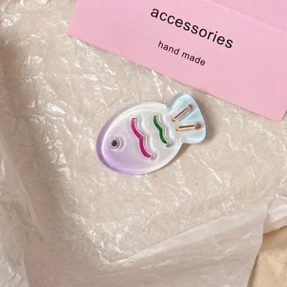 Jelly Cartoon Fish Hairclip Plastic Cartoon Hair Clip Mini Taiyaki Side Clip Daily