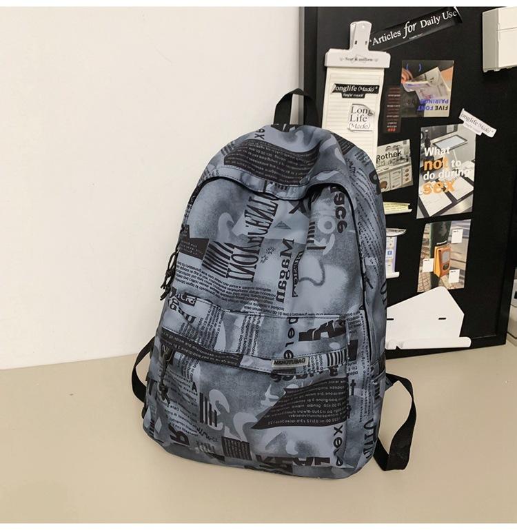 School Bag Men's Fashion Trend Middle School Students Junior High School Students High School Students Large Capacity Canvas Girls Backpack Backpack