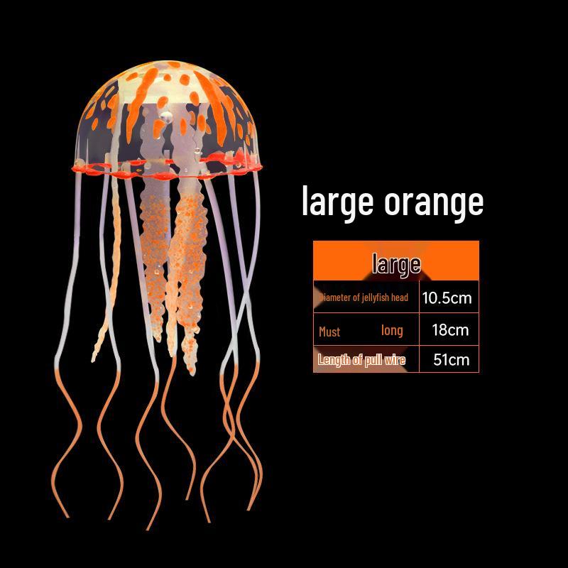 Floating Fluorescent Silicone Jellyfish Aquarium Decoration