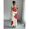 2026 Summer Neck Print Dress Women's, Backless Slim-fitting Buttocks Fishtail Dress