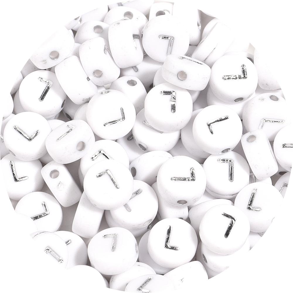 100pcs/lot 7mm Round Acrylic Letter Beads A-Z Alphabet Beads Loose Beads For DIY Bracelet Necklace Keychain Jewelry Making