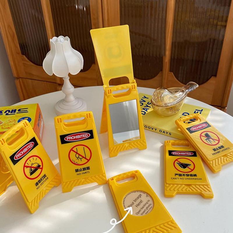 Creative Mini Desktop Prompt Card Folding Makeup Mirror Decoration