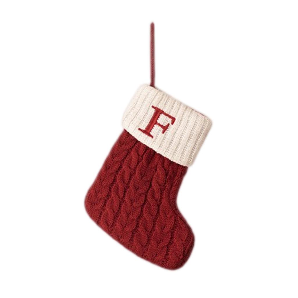 Letter Christmas Stocking Creative Christmas Tree Ornament Christmas Knitted Socks Decoration Props Christmas Decorations