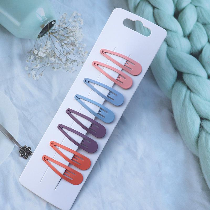 New Matte BB Metal Geometric Hair Clips - Candy Color Star & Heart Bang Clips for Kids