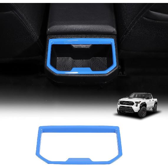 Daeiclru Rear Row Cup Holder Trim Compatible with Toyota Tacoma 2024 2025, Car Center Console Armrest Rear Water Cup Holder Frame Interior