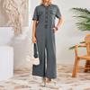 Women's Color Loose Wide Leg Jumpsuit Pants
