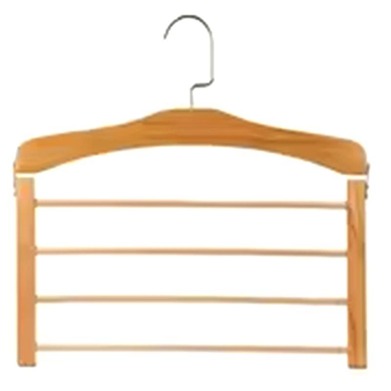 Solid Wood Multifunctional Multi-Tier Trouser Rack Household Wooden Coat Rack Towel Scarf Tie Storage Rack Non-Marking