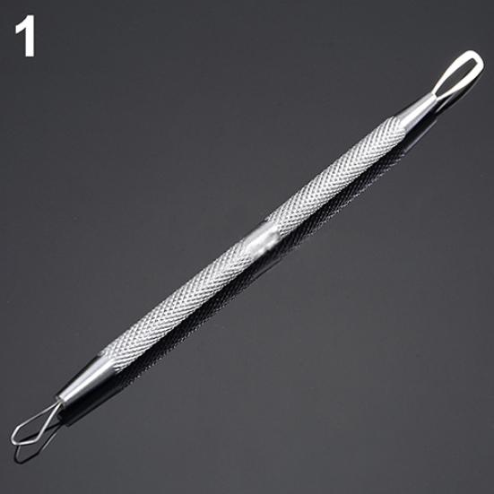Non-Slip Stainless Steel Pimple Popper Acne Blackhead Removal Needle Tool Silver