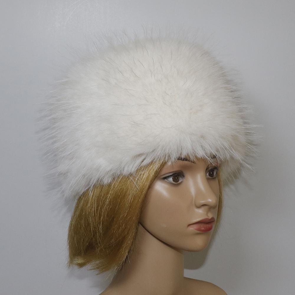 New Winter Outdoor Keep Warm Faux Fox Fur Beanies Hat Women Warm Fluffy Popular Female Round Cap Fashion Faux Raccoon Fur Hats