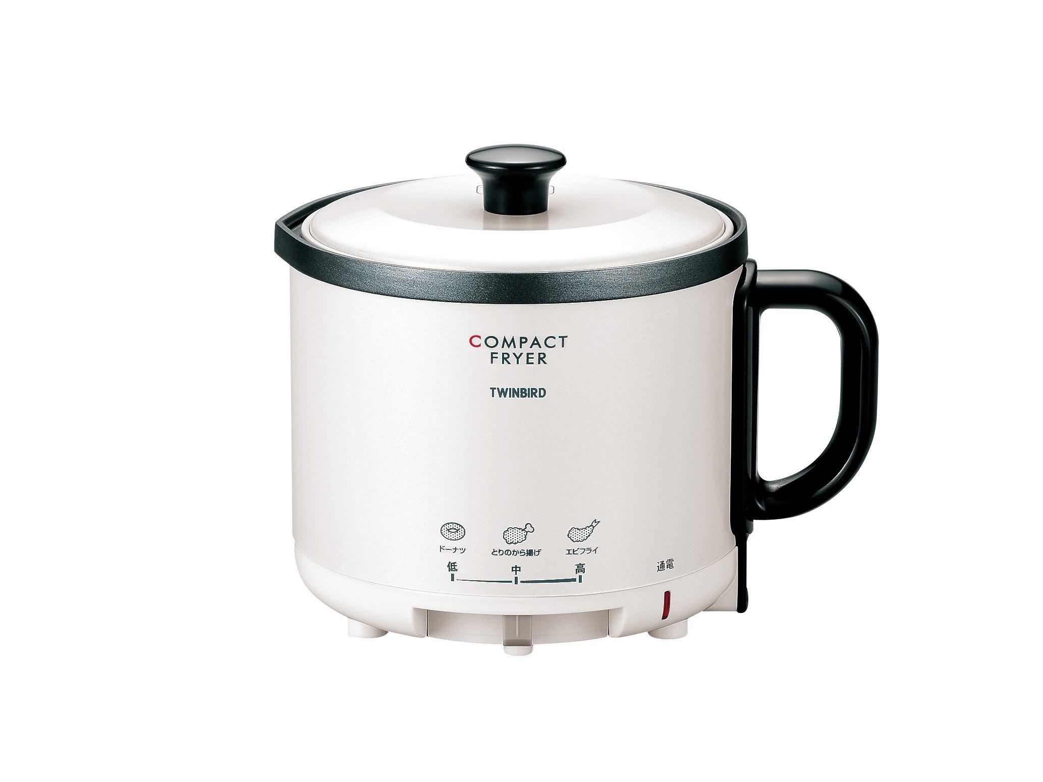 

Компактна настільна фритюрниця Twin Bird для домашнього використання Функція контролю температури для однієї особи Смажена їжа Pearl White 0,5 л EP-4694PW білий