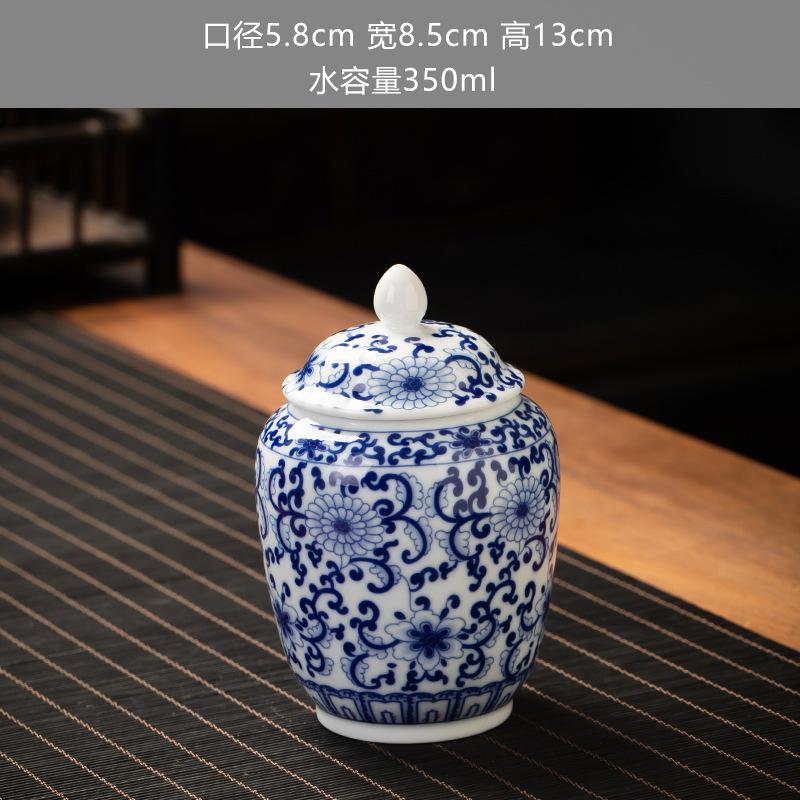 Blue and White Porcelain Tea Jar, Ceramic Jar, Mini Small Sealed Jar, Fragrance Powder Container, Tea Box, Storage Bottle