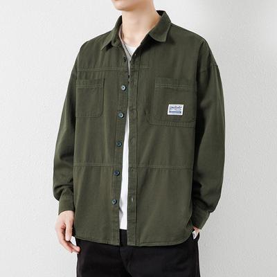 Φθινοπωρινό Μακρυμάνικο Πουκάμισο Ανδρικό Βαμβακερό Casual Ρούχο Εργασίας Παιδικό Άνοιξη και Φθινόπωρο Ιαπωνικό Χαλαρό Μοντέρνο Ανδρικό Μπουφάν