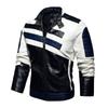 CHEST 5XL Retro Multi-pocket Zipper Leather Jacket Men's Lapel Jacket 2026 Slim Men's Soft Leather Jacket Stand Collar Tops