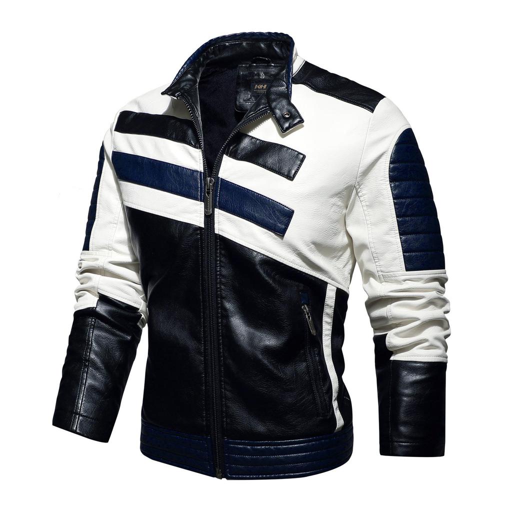 CHEST 5XL Retro Multi-pocket Zipper Leather Jacket Men's Lapel Jacket 2026 Slim Men's Soft Leather Jacket Stand Collar Tops