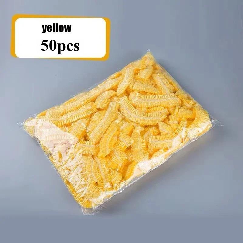 

100/50 шт. Одноразовые шапочки для душа Пластиковые водонепроницаемые головные уборы Розовые для спа-салона, отеля, окрашивания волос, для женщин Эластичная шапочка для волос Ванная комната