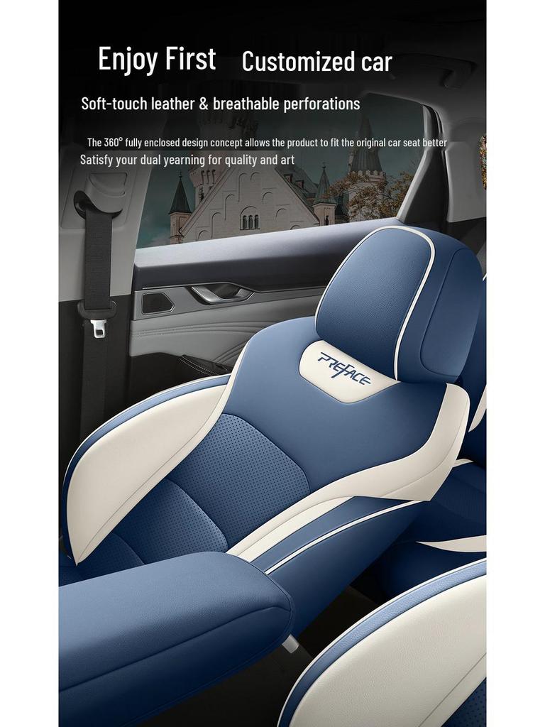 Xingrui Universal Leder Autositzbezug - Vier Jahreszeiten, Vollumfassend, Fünfsitziges Kissen.
