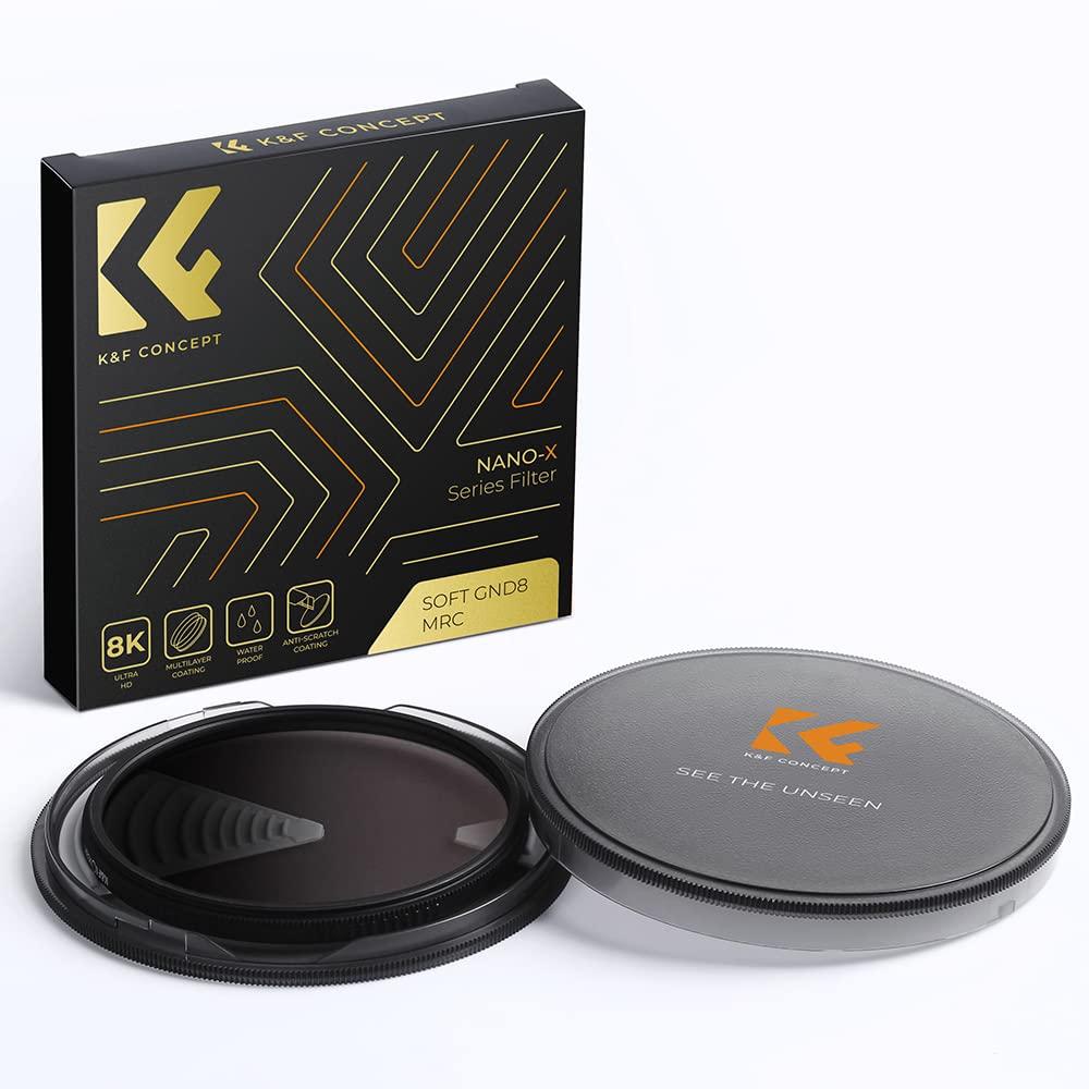 Concept 67mm Half ND Filter GND8 Soft Gradient Brightness Adjustment Neutral Density Filter Nano Coating Optical Glass K&F 28-Layer Double-Sided