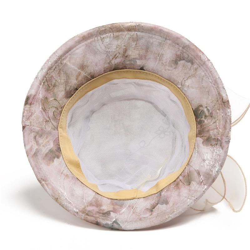 Hat Ladies Summer Basin Hat Light Breathable Visor Fashionable Elegant Flower Bucket Hat
