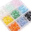 1pc [12x8mm] White Polka Dots Wheel Beads Transparent Flat Round Beads Transparent Glass Wheel Beads DIY Handmade Accessories