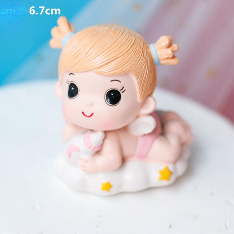 Gender Reveal Cake Decoration Blue Pink Baby Boy Girl Cake Toppers Baby Bottle Stroller Happy Birthday Cupcake Topper Baking