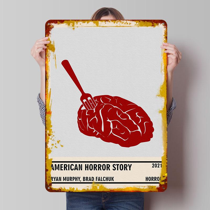 

American Horror Story Minimalist Metal Poster Customized Wall Art Retro Vintage Tinplate Signs for Gaming Room Decoration Cozy 7.9x11.8In(20x30cm)