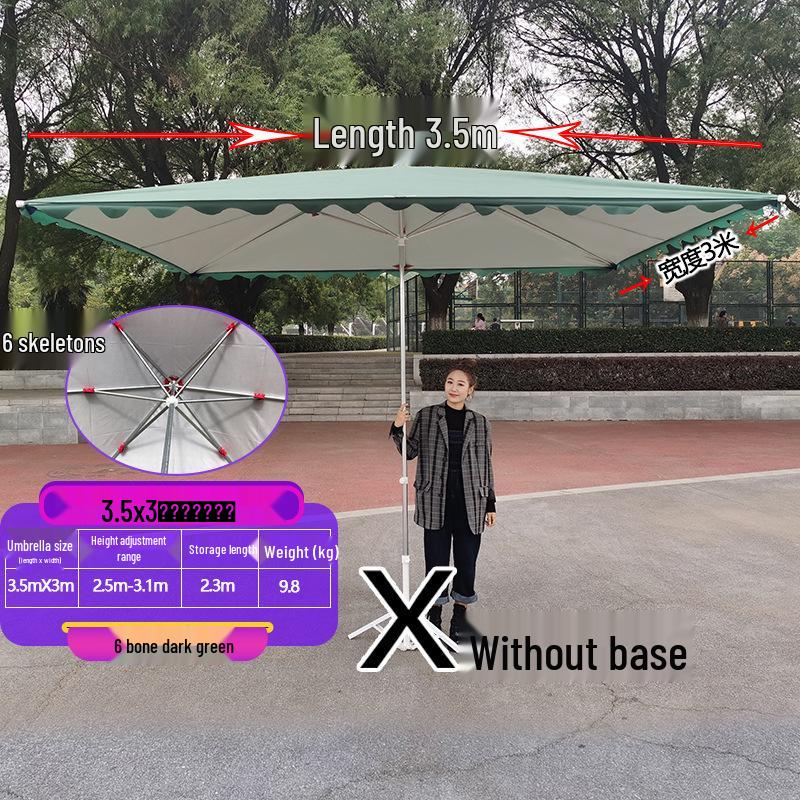 Large Outdoor Rectangular Sunshade Umbrella - Commercial Folding Awning for Courtyard