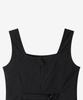 BASIKA Belted Shirred Sleeveless Dress_2 Colors