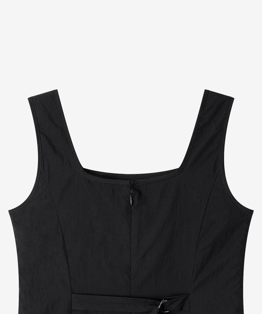 BASIKA Belted Shirred Sleeveless Dress_2 Colors