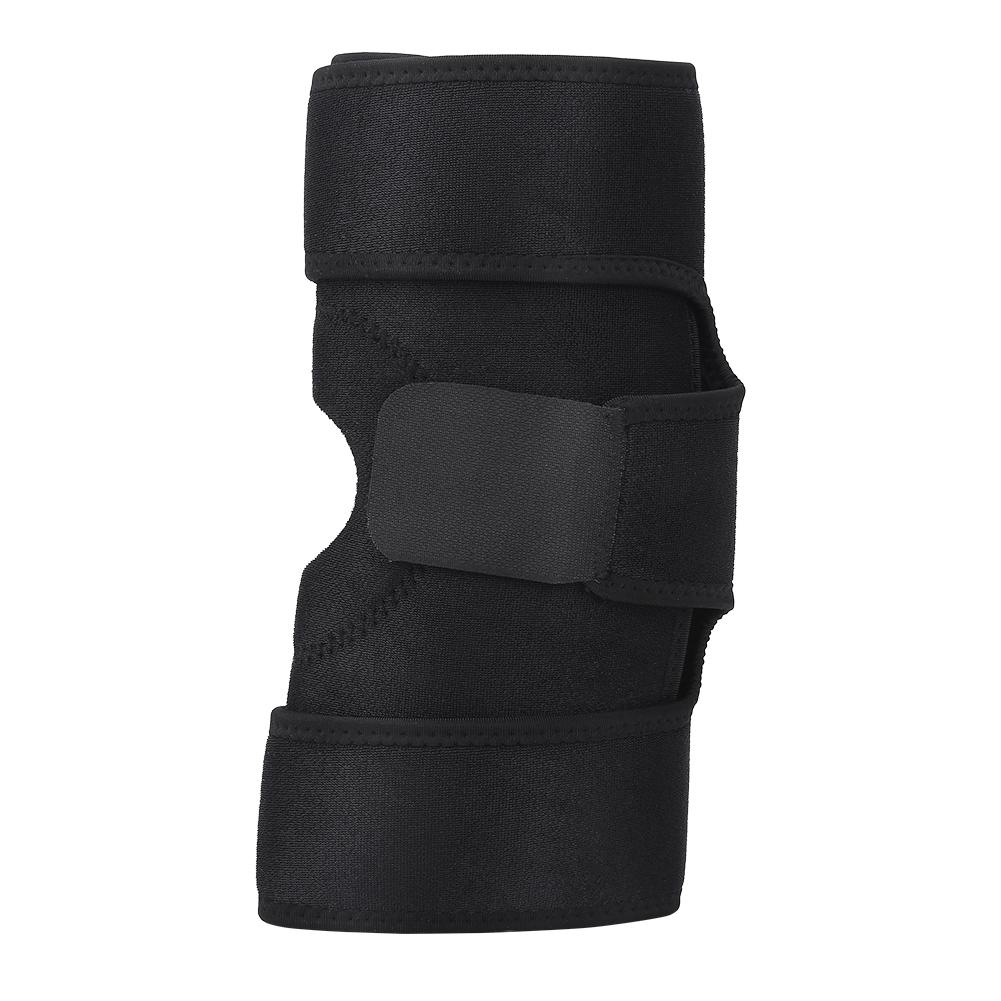 Black Breathable Knee Support Brace Adjustable Hook and Loop Straps Compression Sleeve