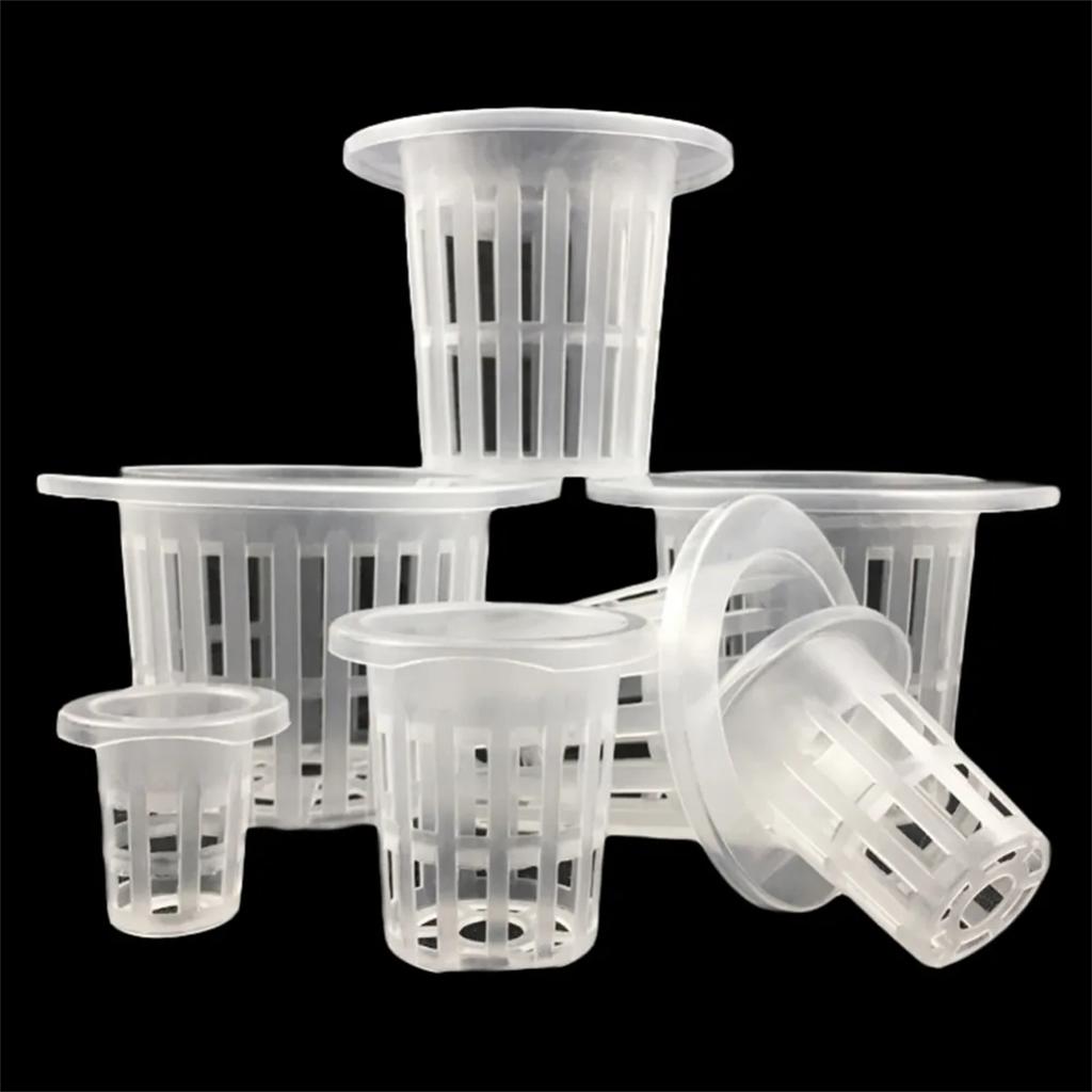 Transparent Planting Net Cup Hydroponic Colonization Mesh Pot Flower Vegetable Nursery Basket Soilless Growing Basket 5/50Pcs
