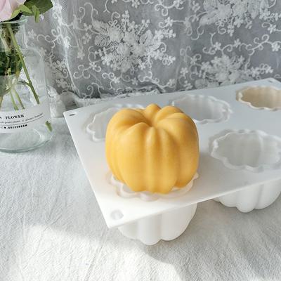 Moule à bougie en silicone citrouille Saint-Valentin 6 cavités DIY Plâtre Savon parfumé Fabrication Moule en résine Outil de fabrication de gâteau fait main