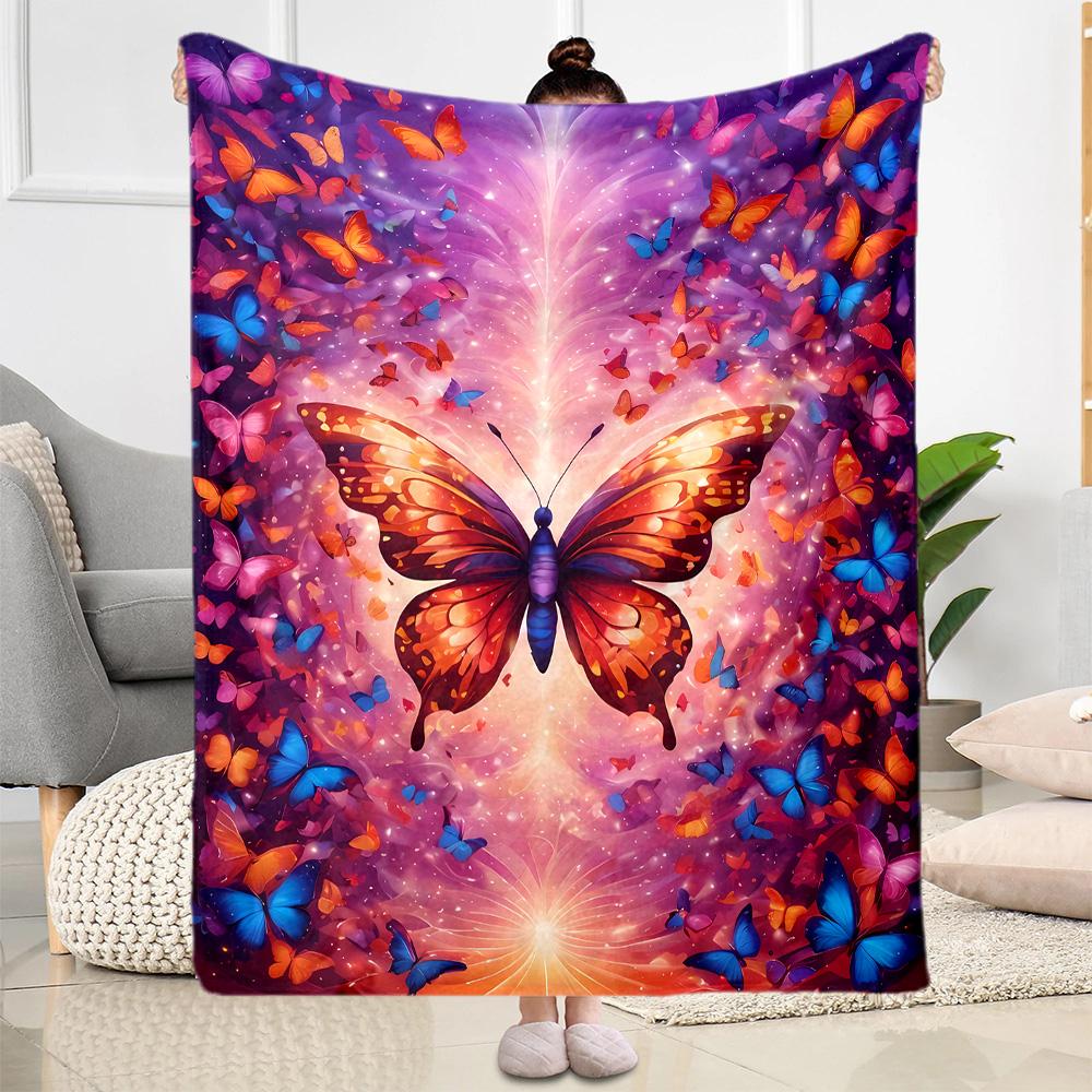 Enchanted Butterfly Garden blanket Suitable for offices, travel, living rooms also a good gift for friends and family Suitable for all seasons.