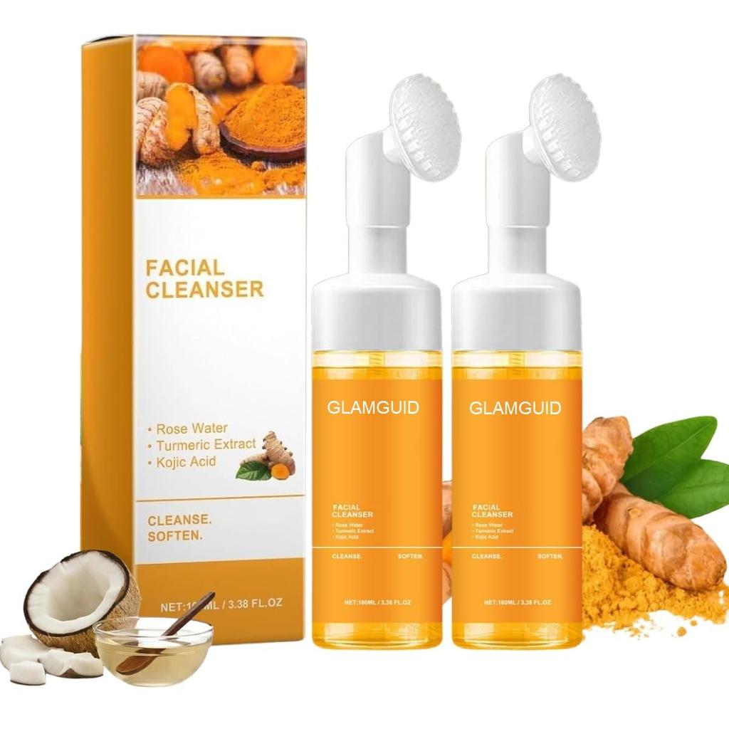 2 pack Turmeric And Kojic Acid, Brightening Face Wash, Blemish Control Cleanser For Sensitive Skin, Pore Cleanser Brightens&Energzes Skin