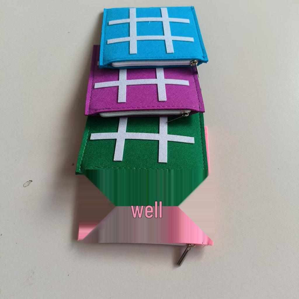 Mini Felt Nine-Square Grid Kids' Puzzle Game - Early Education Jigsaw & Tic-Tac-Toe Board with Felt Bag