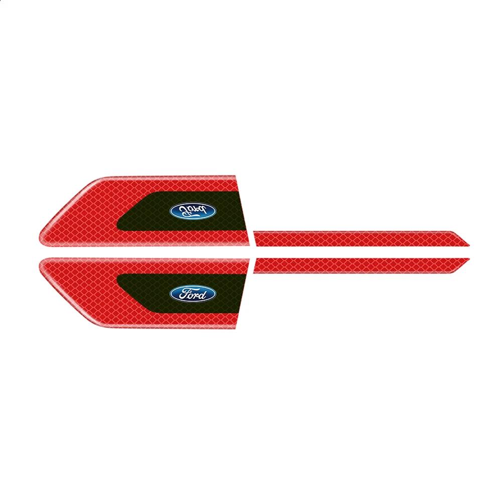 2Pcs Reflective Car Truck Safety Warning Tape Door Fender Bumper Strips Secure Reflector Stickers For Ford Fiesta Mondeo Fusion