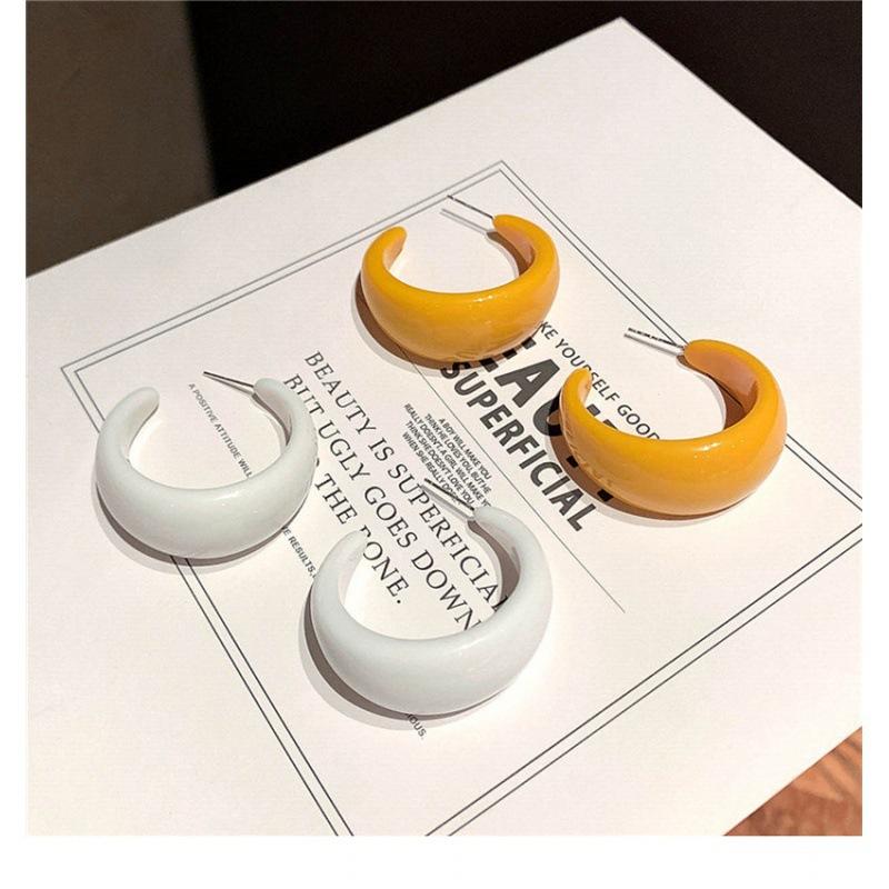 Dopamine Color Wide Face Earrings Women's Earrings Japanese and Korean Sweet Simple Large Circle Earrings Exaggerated Earrings