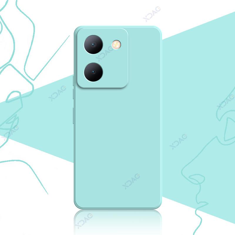 Luxury Square Liquid Silicone Cases for VIVO Y36 V2247 4G V2248 5G 6.64" VIVOY36 360 Soft Phone Covers Waterproof Bags