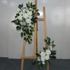 Silk Flower Wedding Welcome & Directional Sign with Floral Art Decoration