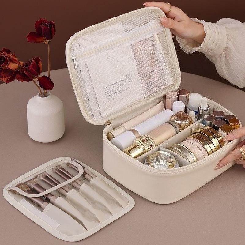 Handheld Makeup Bag, Detachable Partition, Large Capacity Multifunctional, Home Storage, Essential for Travel and Business Trips