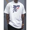European Sizes Men's White T - Shirt: ""Patriotic Claw: Bold American Spirit Tee""