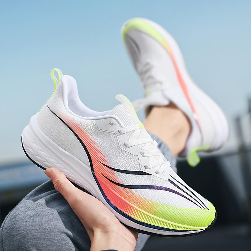 Fashion Orange Breathable Sneakers Outdoor Men's Women's Casual Shoes Running Basic Training Cushioning Summer 2025 New White 45