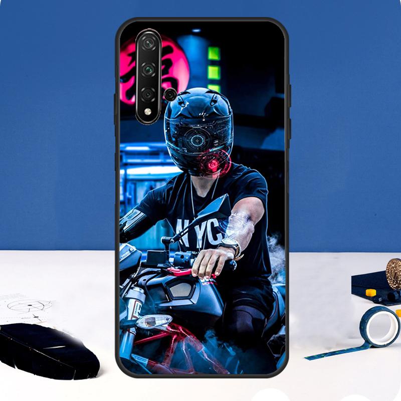 Neon Motorcycle Biker Case For Huawei Nova 3i 8i 11i 11 Pro 9 10 SE 5T Y60 Y61 Y70 Y90 Y91 P20 P30 P40 Lite Cover